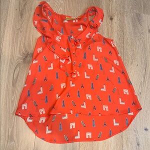 Maeve Red Oui oui Paris Sleeveless Top